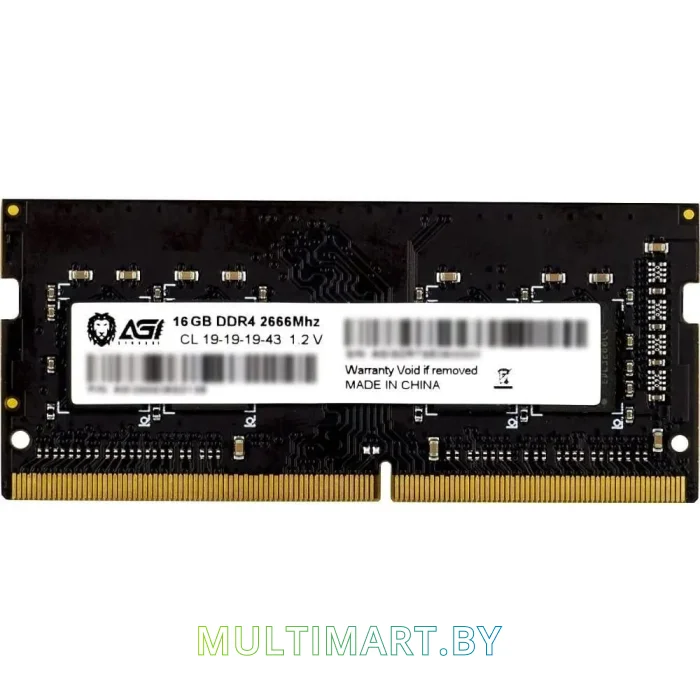 Оперативная память AGI SD138 16GB DDR4 SODIMM PC4-21300 (AGI266616SD138)